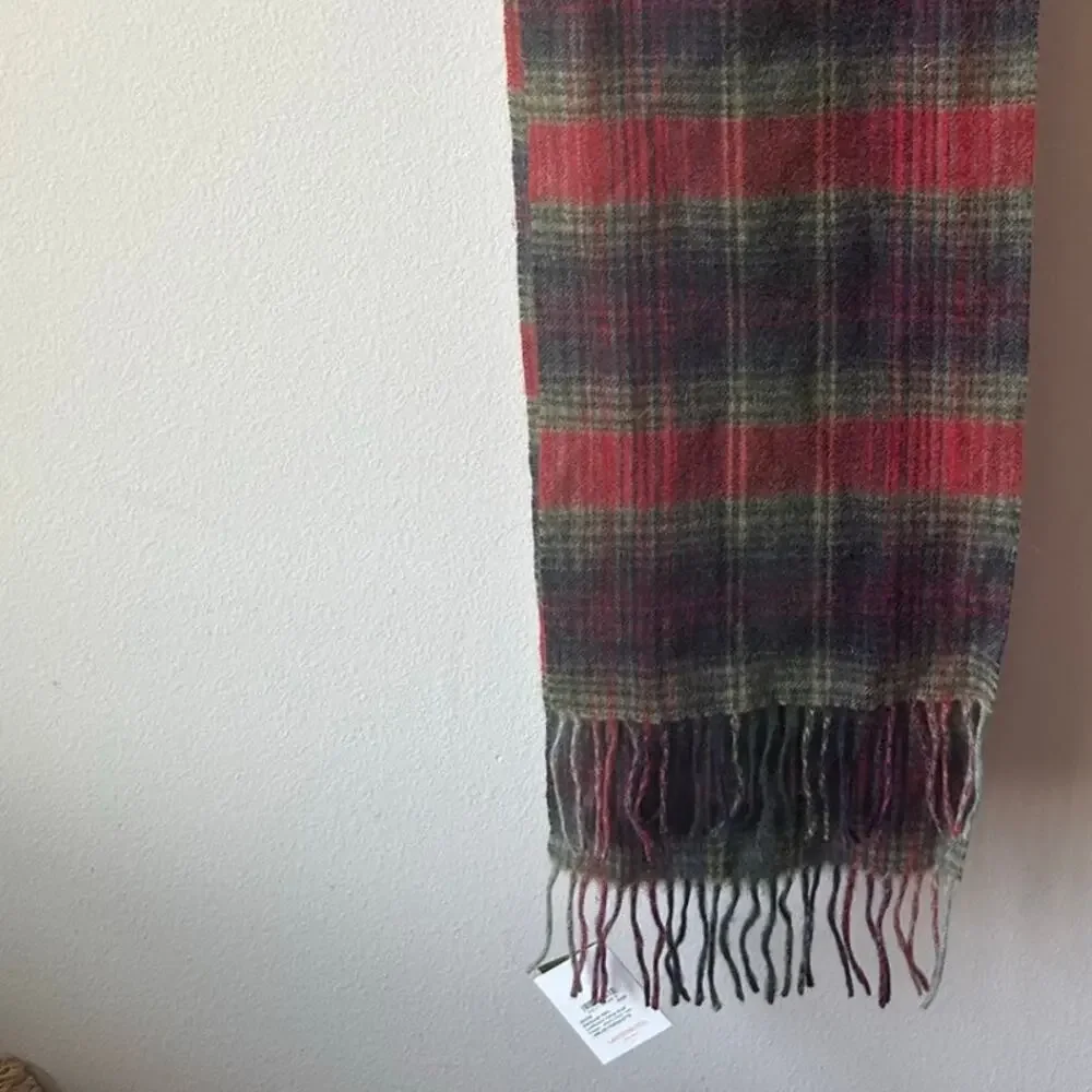 NWT Edinburgh Since 1437 100% Lambswool Tartan Scarf  Moreland Terracotta Plaid
